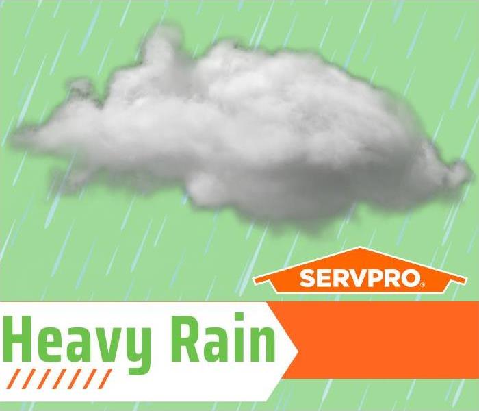 Rain cloud on green backround with SERVPRO logo