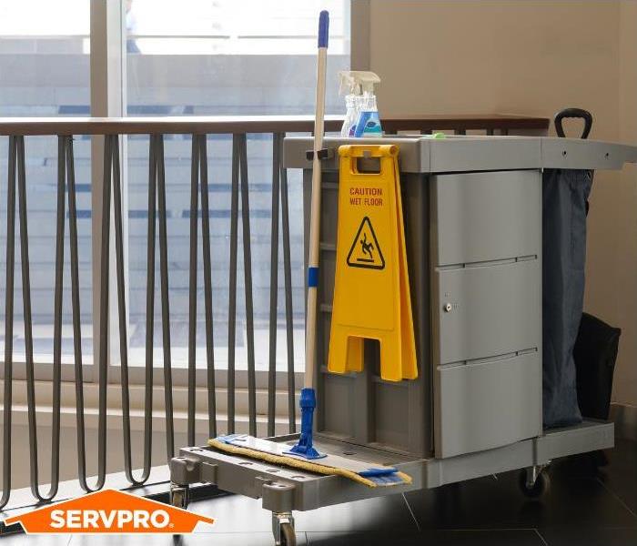 Janitorial materials with SERVPRO logo